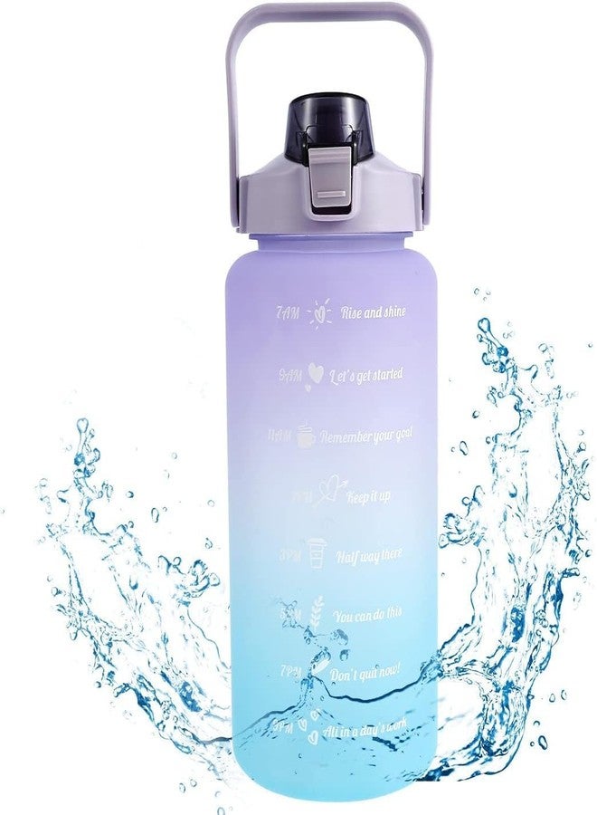 JUGTE Plastic Motivational Water Bottle With Time & Capacity Marker Leakproof Unbreakable Water Bottle For Gym Office Set Of 3 Daily Tracking Time Marks (Purple), 2 Liters - Image 2